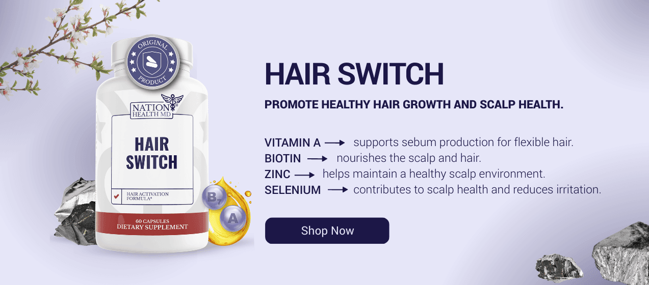 Hair Switch CTA banner with ingredients
