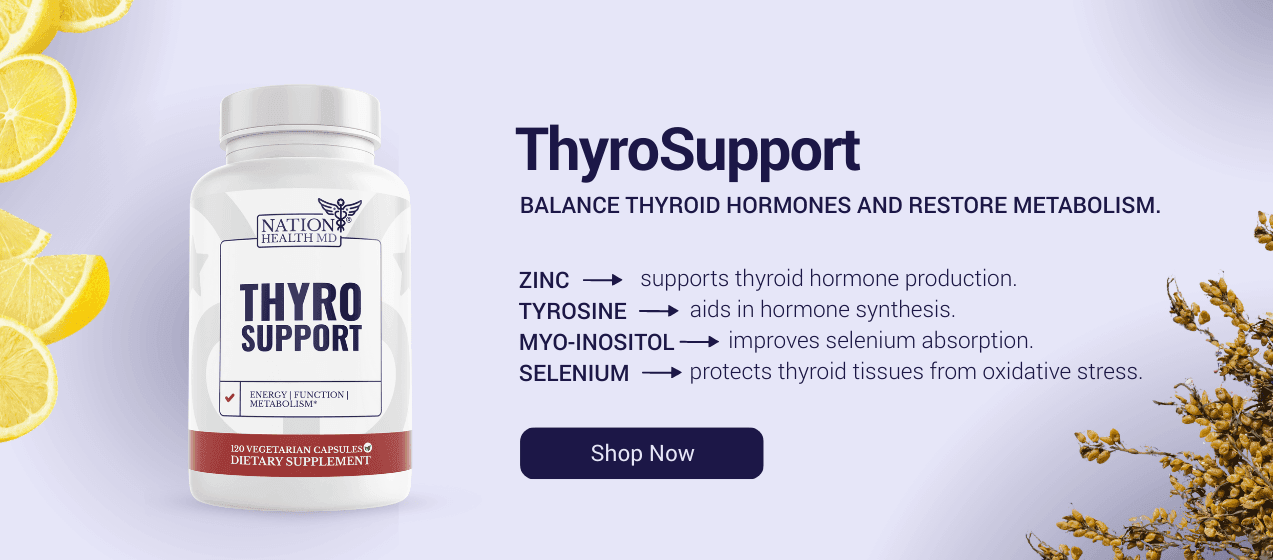 ThyroSupport CTA banner with ingredients and benefits
